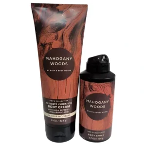 SPLASH Y CREMA. BATH & BODY WORKS MAHOGANY WOODS, PARA CABALLERO