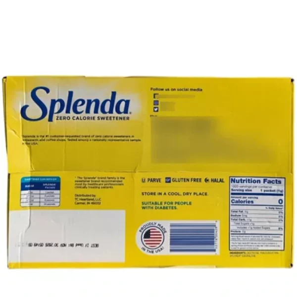 ENDULZANTE SPLENDA CAJA DE 1000 SOBRES - Imagen 2