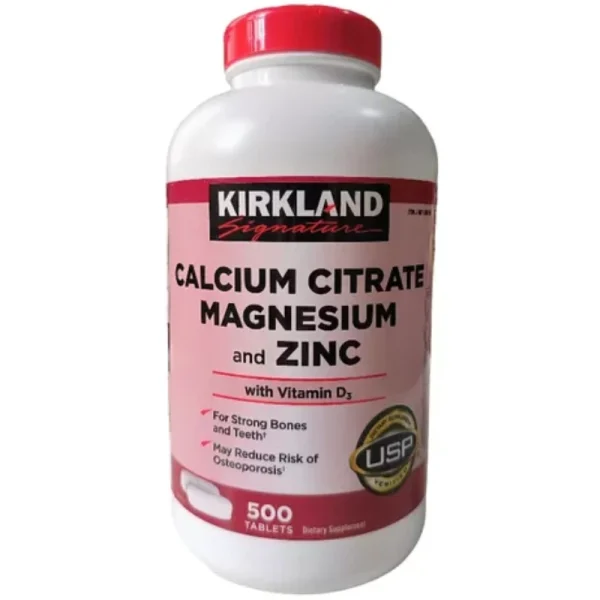 CALCIUM, CITRATE MAGNESIUM AND ZING, 500 TABLETAS, KIRKLAND