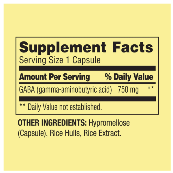 GABA DE 750 MG, 100 CAPSULAS, SPRING VALLEY - Imagen 3