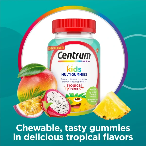 CENTRUM KIDS MULTIVITAMINICO PARA NIÑOS 110 GOMITAS TROPICAL PUNCH - Imagen 3