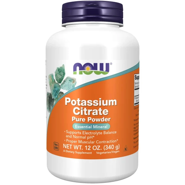 CITRATO DE POTASIO PURE POWDER EN POLVO 340 GR, NOW