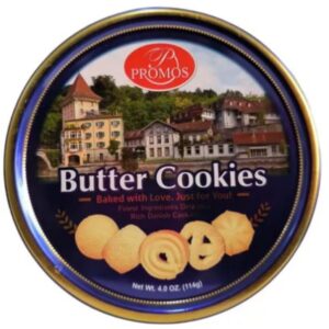 GALLETAS DE NAVIDAD 114 GR, BUTTER COOKIES/ LATA. PROMOS