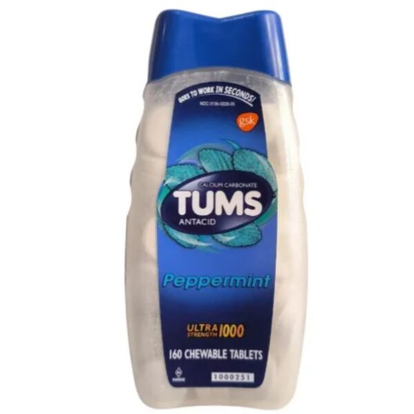 ANTIACIDO 1000 MG, 160 TABLETAS MASTICABLES. MENTA, TUMS