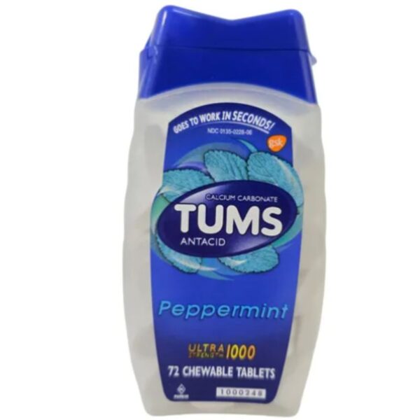 ANTIACIDO 1000 MG, 72 TABLETAS MASTICABLES. MENTA, TUMS