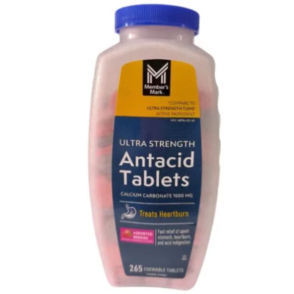 ANTIACIDO 1000 MG, 250 TABLETAS MASTICABLES. MEMBER´S MARK