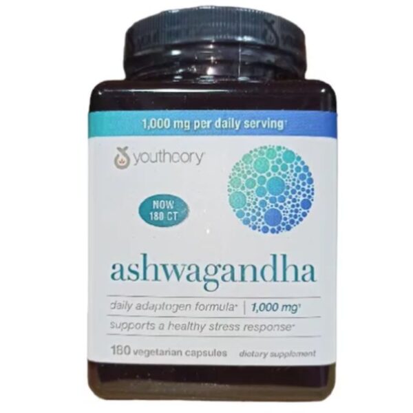 ASHWAGANDHA 1000 MG,180 CAPSULAS, YOUTHEORY
