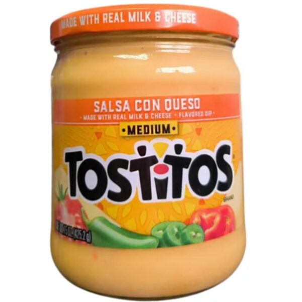 SALSA TOSTITOS CON QUESO MEDIUM 452,2 GR