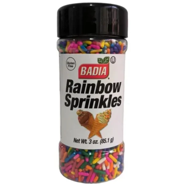 SPRINKLES RAINBOW COLORES P/ TORTA, BADIA. 56.7 GR