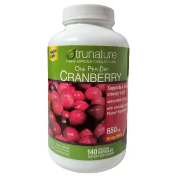 CRANBERRY, ARANDANOS ROJOS DE 650 MG, 140 CAPSULAS. TRUNATURE