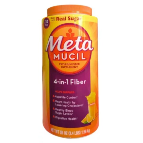 METAMUCIL (FIBRA) 4 EN 1. 1.56 KG, SABOR A NARANJA