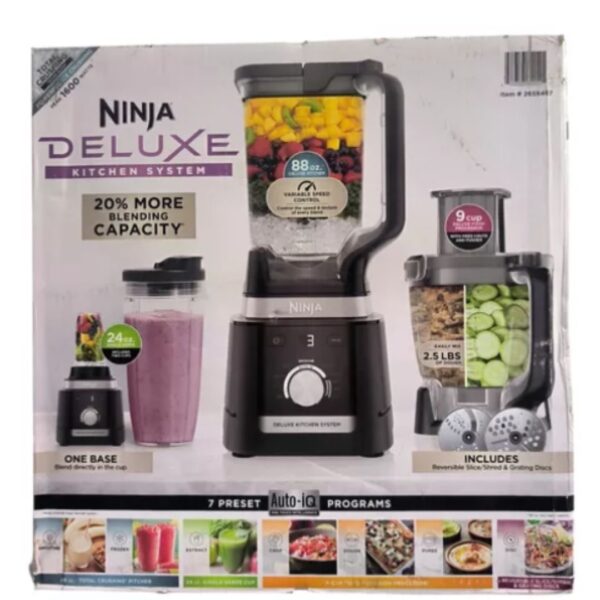LICUADORA NINJA DELUXE, JARRA MAS 2 VASOS + PROCESADOR