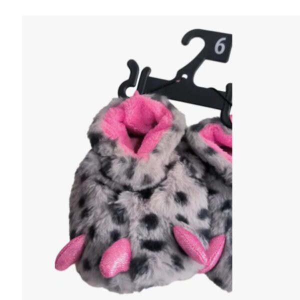PANTUFLAS PARA NIÑA DE ANIMAL PRINT CON GARRAS - Imagen 2