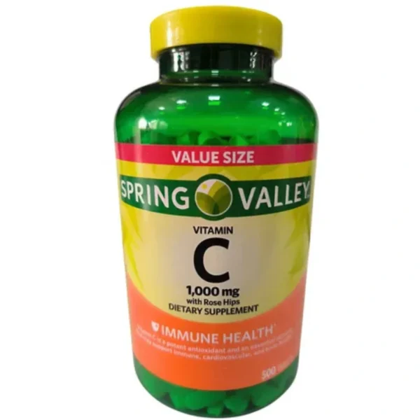 VITAMINA C 1000 MG, 500 TABLETAS, SPRING VALLEY