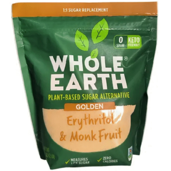 ERYTHRITOL & MONK FRUIT, 908 GR, WHOLE EARTH. ENDULZANTE KETO