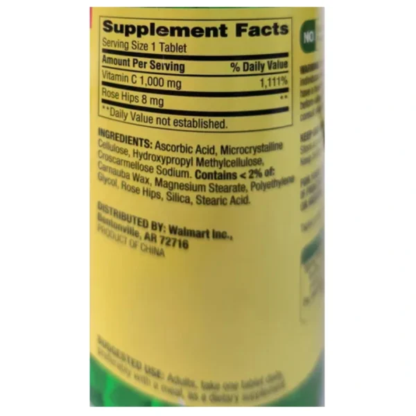 VITAMINA C 1000 MG, 500 TABLETAS, SPRING VALLEY - Imagen 2