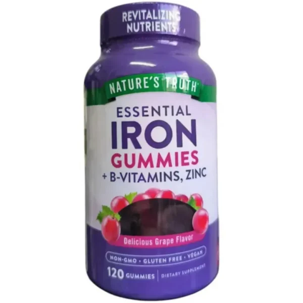 HIERRO/ IRON 120 GOMITAS VEGANA SABOR A UVA, NATURE’S TRUTH