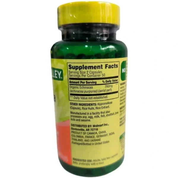 ECHINACEA  DE 760 MG, 1000 CAPSULAS VEGETALES, SPRING VALLEY - Imagen 2