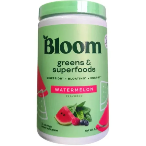 BLOOM GREENS & SUPERFOOD 142 GR, POLVO SANDIA, SIN GLUTEN