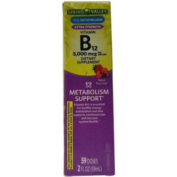 B12 EN GOTAS DE 5000 MG, 59 ML, VITAMINA SPRING VALLEY