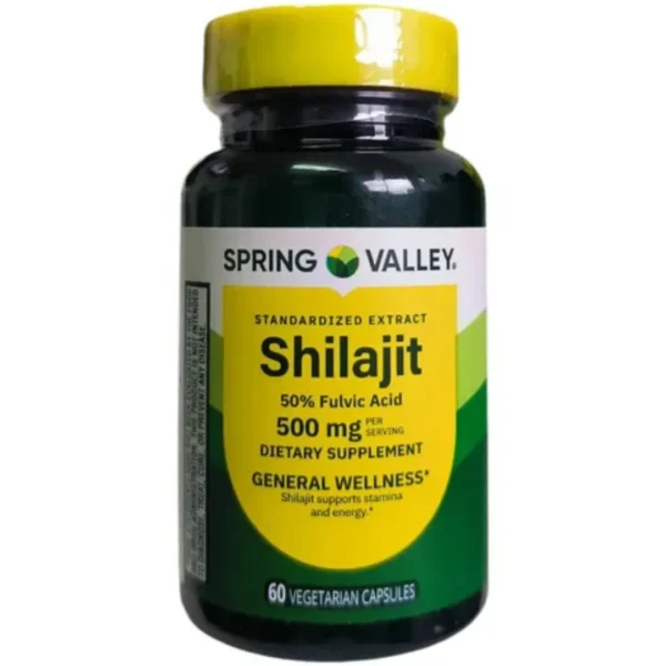 SHILAJIT  DE 500 MG P/ SERVICIO, 60 CAPSULAS, SPRING VALLEY