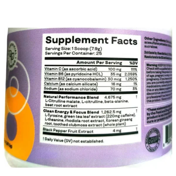 BLOOM PRE-ENTRENAMIENTO, POLVO DE DURAZNO 197.5 GR - Imagen 2