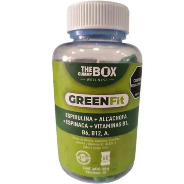 ESPIRULINA + ALCACHOFA + VITAMINAS B1, B2, B6, B12, A. 60 GOMITAS, THE GUMMY BOX