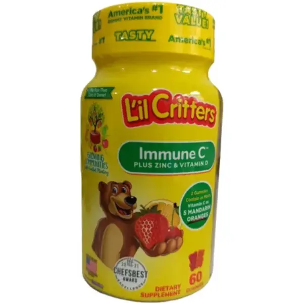 INMUNE C PLUS ZING & VITAMINA D 60 GOMITAS. L'IL CRITTERS