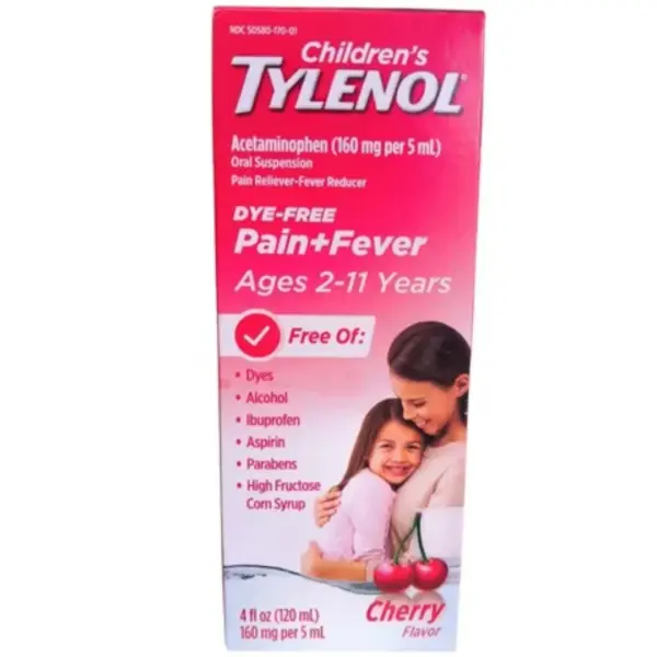 ACETAMINOFEN TYLENOL PARA NIÑOS DE 2 A 11 AÑOS, 120 ML