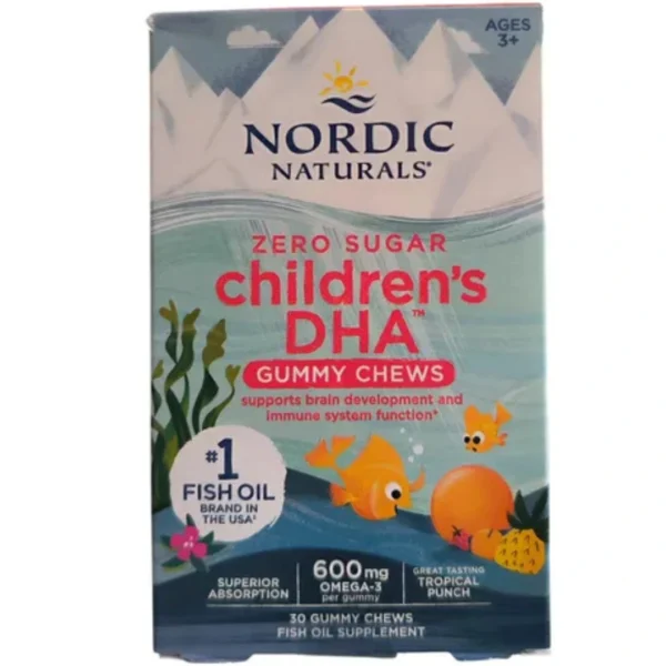 DHA 600 MG, 30 GOMITAS PARA NIÑOS, NORDIC NATURALS SIN AZUCAR