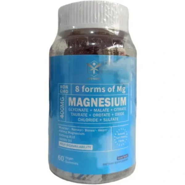 MAGNESIO 400 MG, 60 GOMITAS PARA NIÑOS 8 EN 1, ENVYCUBE