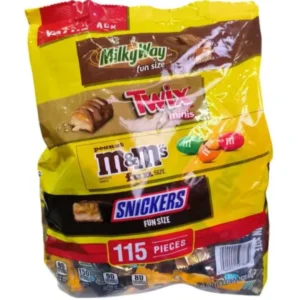 PACK 115 CHOCOLATES, FUN SIZE. SNICKERS M&M'S. 1.63 KG/ 3 IBRAS